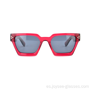 Nuevas marcas de acetato de rectángulo de borde completo hecho a mano unisex unisex gafas de sol